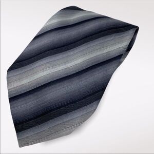 ALEXANDER JULIAN | Black & Gray Striped Tie